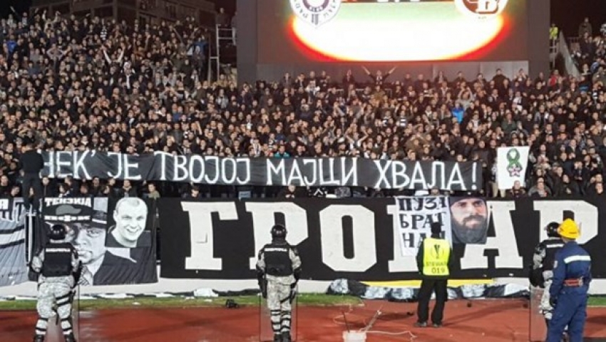 „Grobari” transparentom poslali podršku Mladiću, ali UEFA neće izbaciti Partizan?