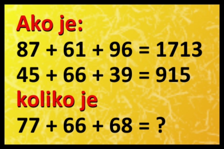 Matematičari zasučite rukave i riješite ovo, ako možete