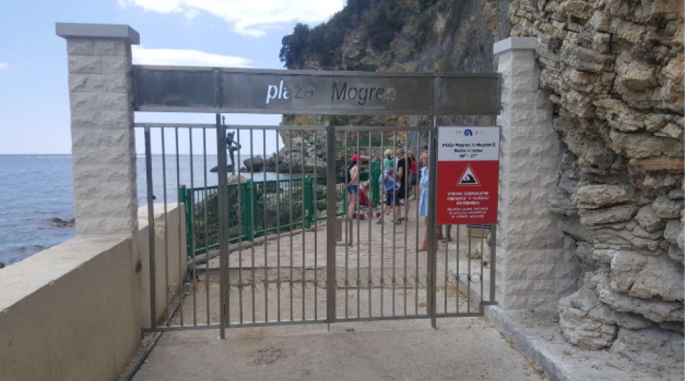 Prilaz plaži Mogren zatvoren
