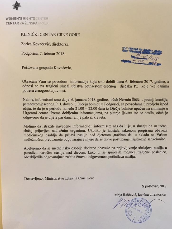 Ubijeni dječak prije mjesec imao povrede ispod očiju, Kovačević da istraži anonimne prijave