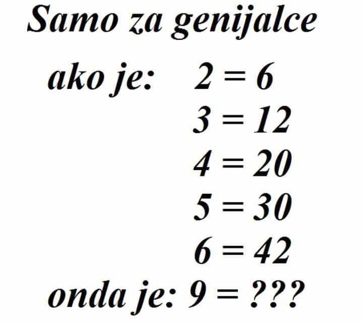 Samo za genijalce: Možete li da nastavite niz?
