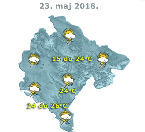 Moguća kiša s gradom