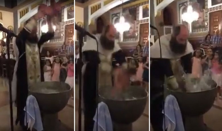 VIDEO – Javnost šokirana: Pop bacao i vitlao djetetom tokom krštenja