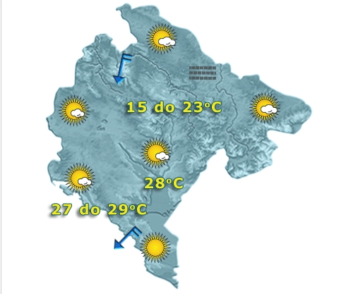 I danas vjetrovito, do 29 stepeni
