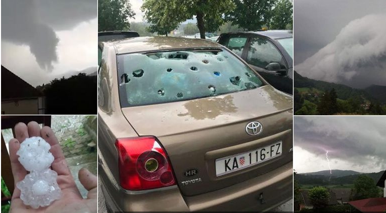 VIDEO Nevrijeme zahvatilo region: U Hrvatskoj i Sloveniji grad veličine teniske loptice!