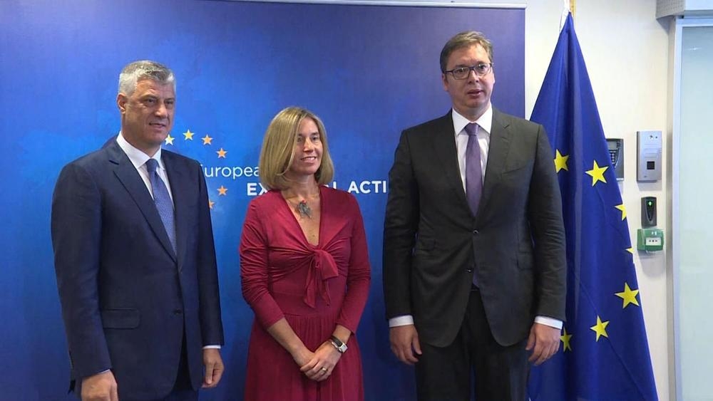 Sastanak Vučića, Tačija i Mogerini u Briselu