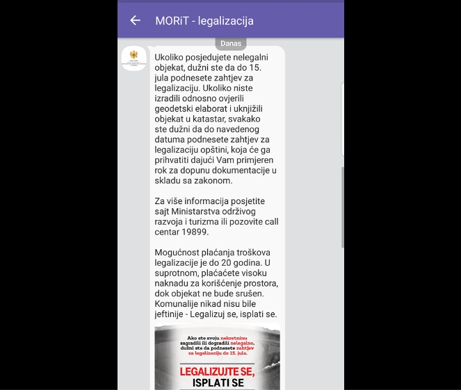Ministarstvo preko Vajbera upozorilo građane: “Ako ne prijavite nelegalni objekat plaćaćete visoku naknadu sve dok ne bude srušen”
