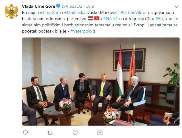 SMAJLI u tvitu Vlade Crne Gore i “lagana” tema za doček Orbana