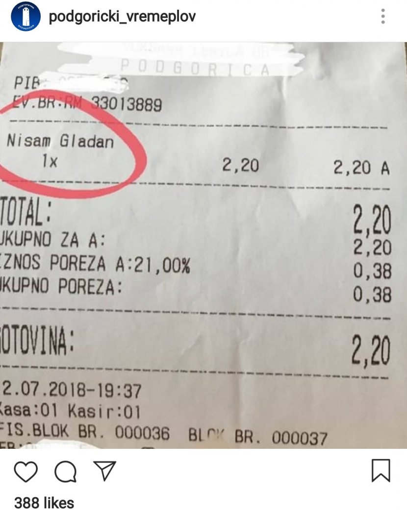 U Podgorici više ne možete da kažete da “nijeste gladni”, a da vam to ne naplate?