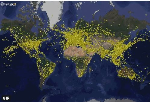Snimak svih letova u danu najveće avio gužve u istoriji