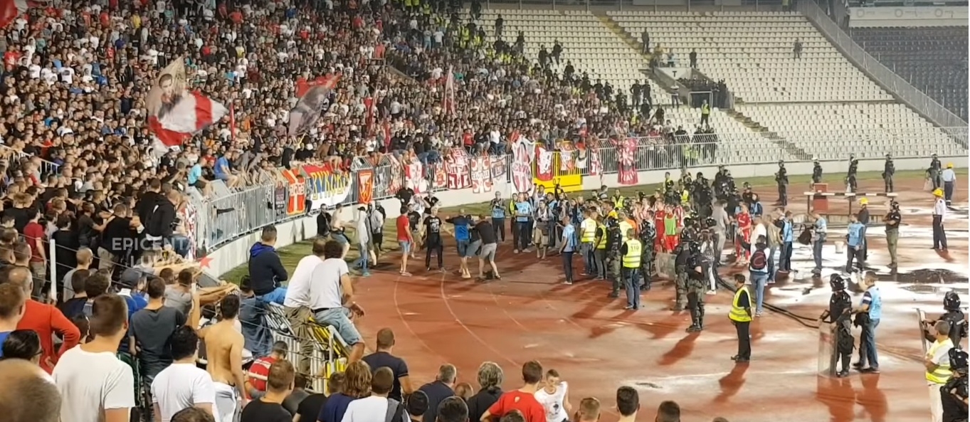 VIDEO: Navijači Zvezde se nakon derbija potukli sa bratskim navijačima iz Rusije