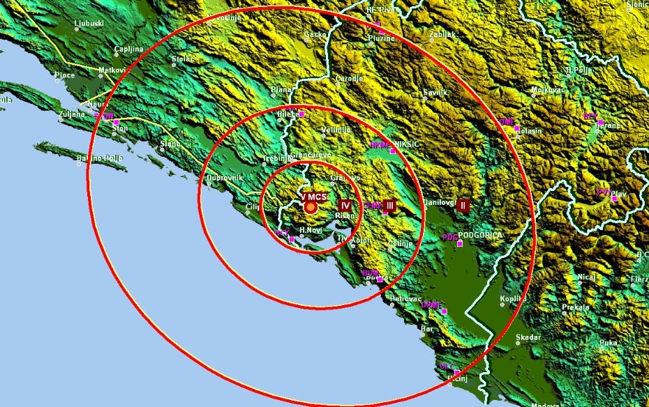 Zemljotres pogodio primorje: Najviše treslo u Herceg Novom