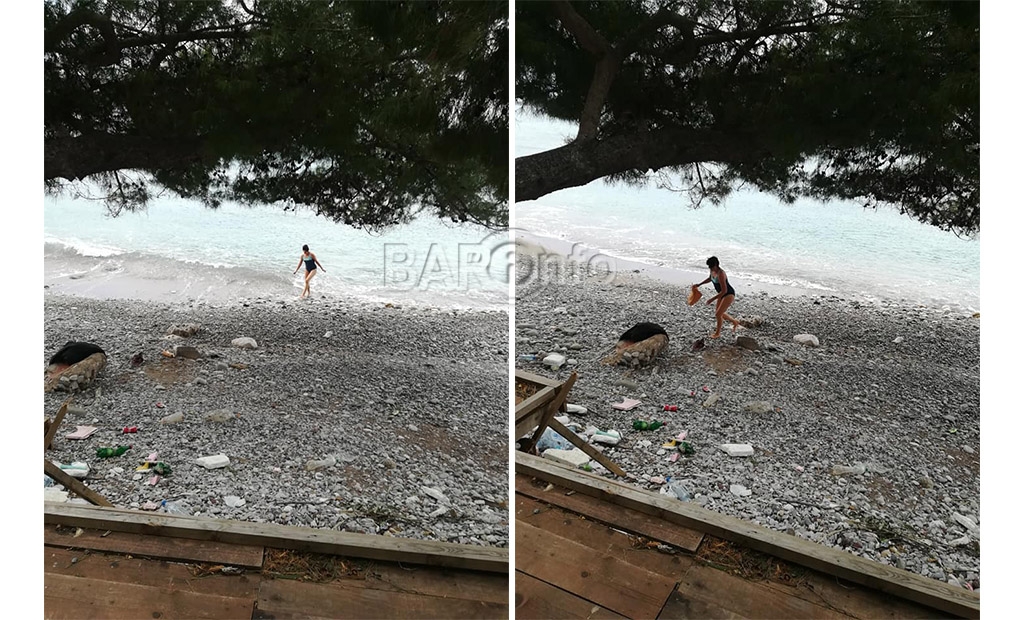 Decembarsko kupanje u Baru: Ovoj dami ne smeta ni bura, ni hladnoća!
