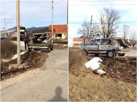 Udes u Nikšiću: Voz udario u automobil, jedna osoba povrijeđena