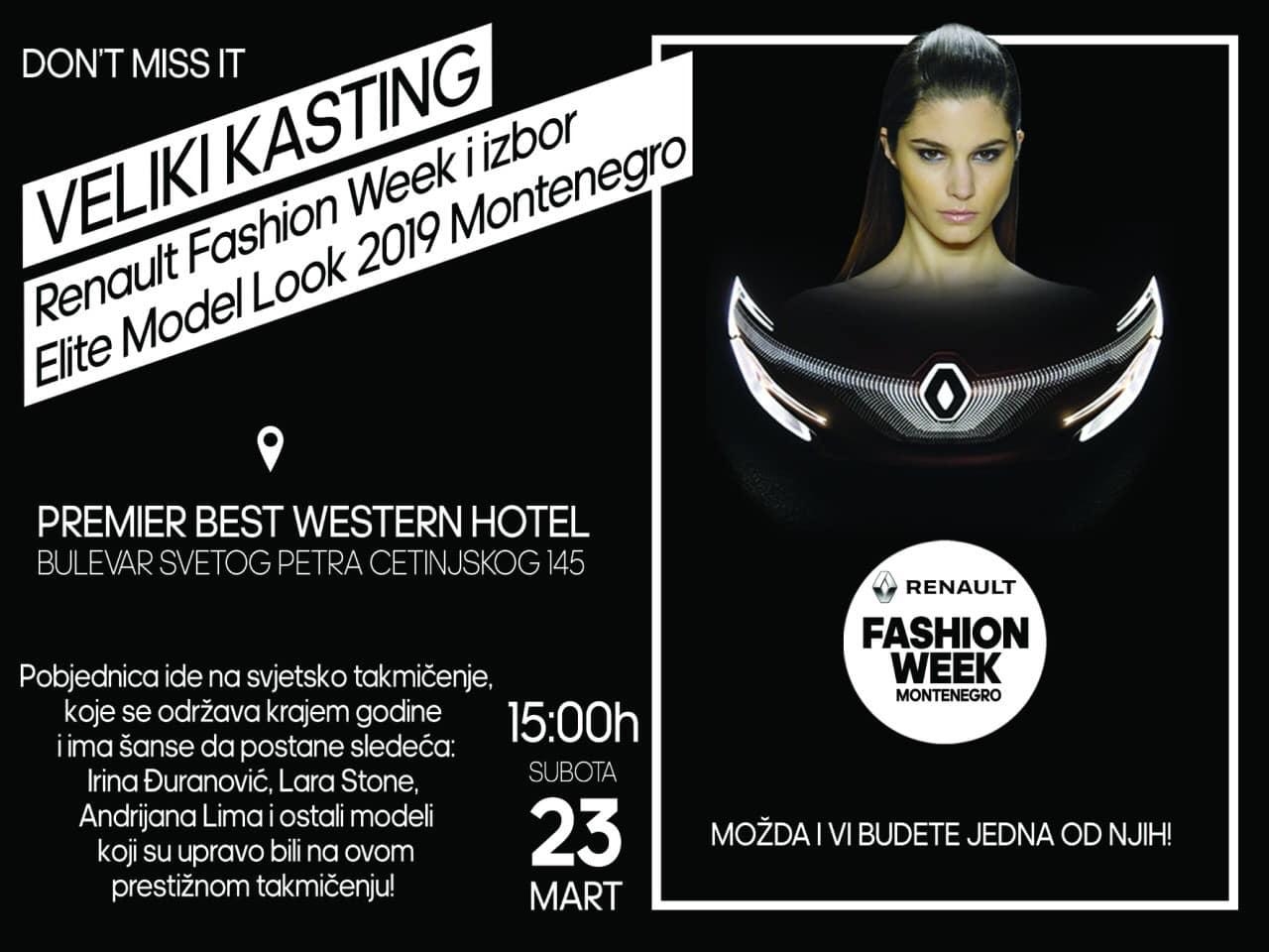 KASTING Elite Model Look i MFW 23. marta u Podgorici
