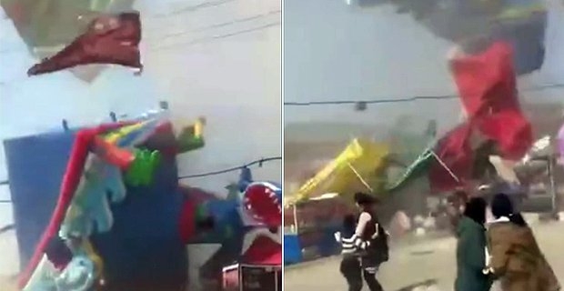 Oluja odnijela plastični zamak pun djece