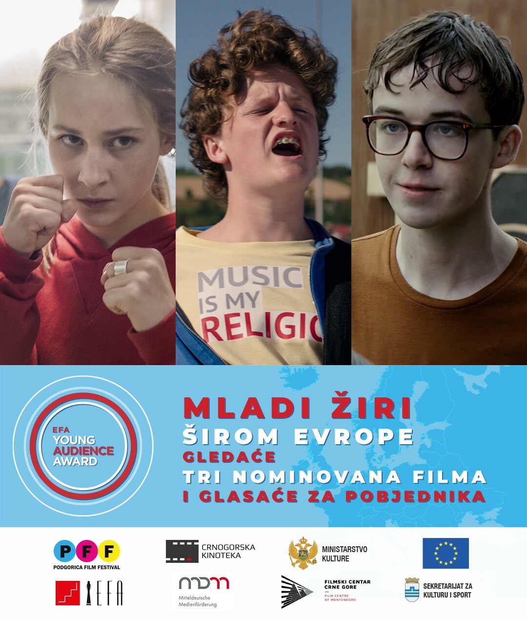 Tinejdžeri iz Crne Gore članovi žirija za Nagradu mlade publike Evropske filmske akademije