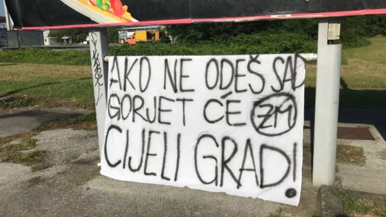 Zagreb: Osvanuo transparent posvećem Mamiću – Ako ne odeš sad, gorjeće cijeli grad