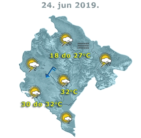METEO: Sjutra sunčano, u drugom dijelu dana kiša