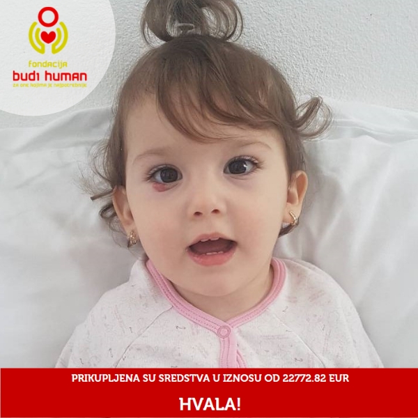 DIVNA VIJEST: Prikupljena sredstva za liječenje Maše Baošić