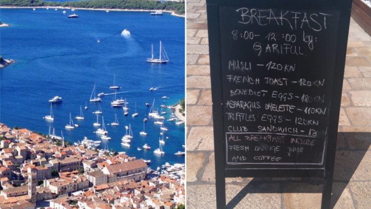 Novinarka objavila cijene doručka na Hvaru: Zar za tost i jaja treba ovoliko platiti?!