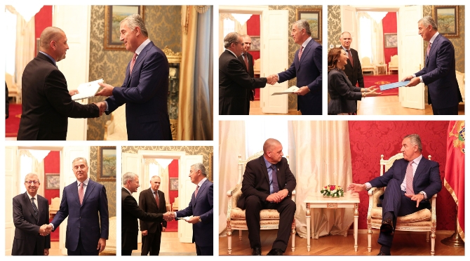 Đukanović primio akreditivna pisma novonaimenovanih, izvanrednih i opunomoćenih ambasadora