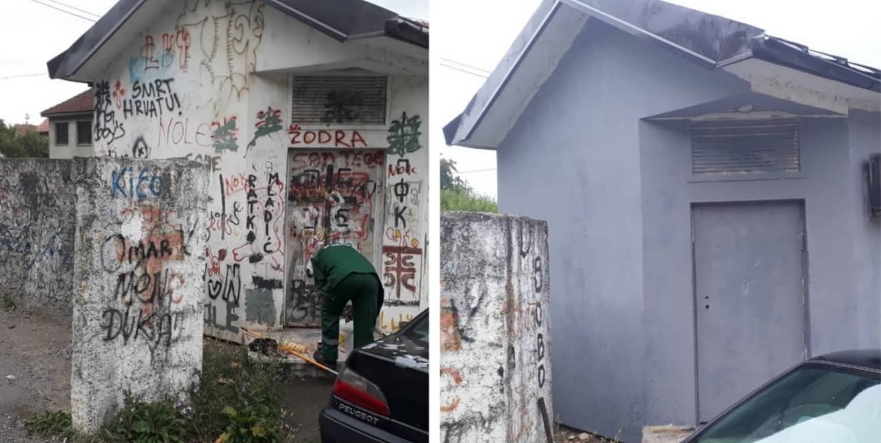 Uklonjen fašistički grafit u Bijelom Polju