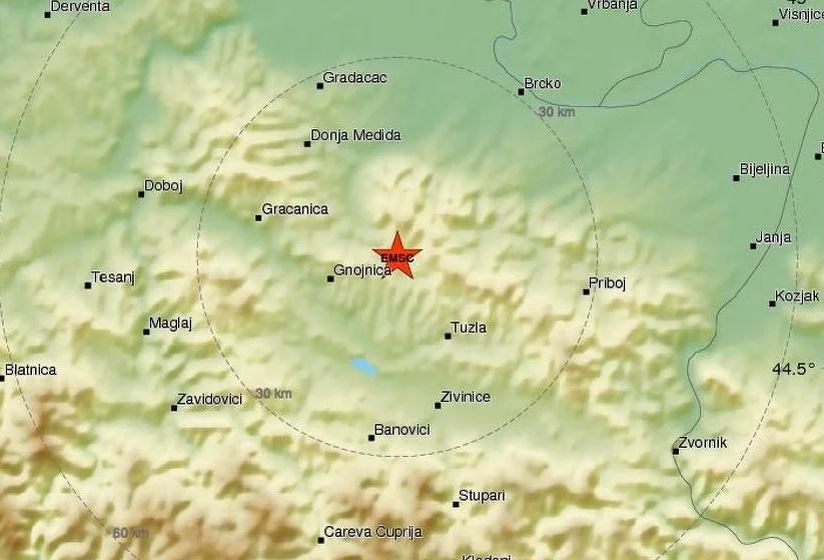 Jak zemljotres u blizini Tuzle, osjetio se i u Sarajevu