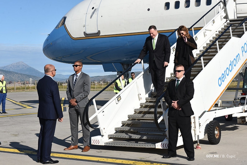 Pojačane mjere obezbjeđenja se nijesu osjetile: Pompeo došao bez velike pompe