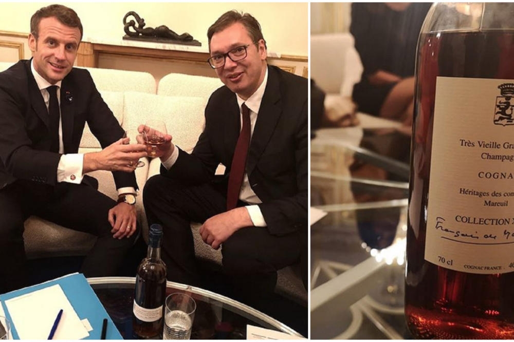 Vučić i Makron pili luksuzni konjak od 7.800 dolara!