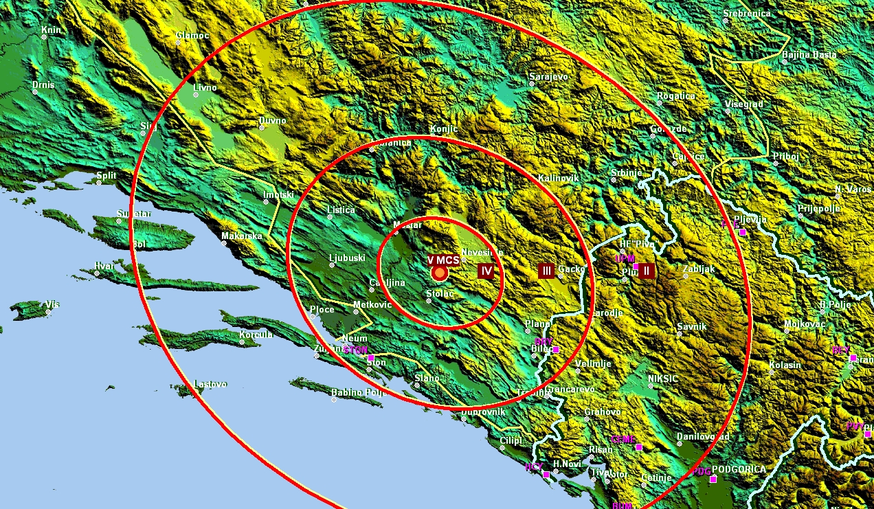 Novi zemljotres kod Nevesinja, osjetio se i u Crnoj Gori i Hrvatskoj