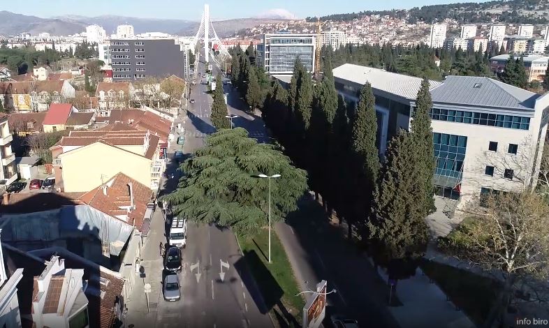 Ulice Podgorice iz vazduha: Značajno manje automobila i pješaka