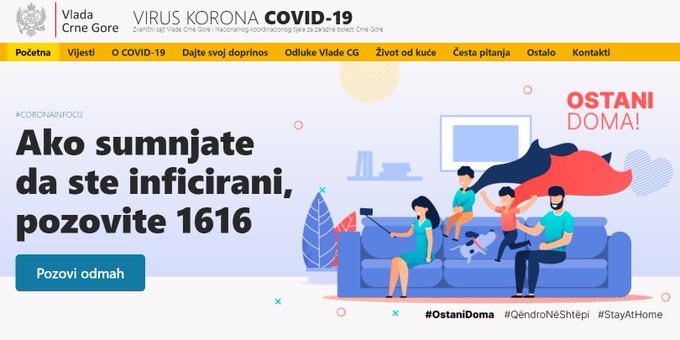 #CORONAINFO: Novi sajt za tačne informacije vezane za virus u CG