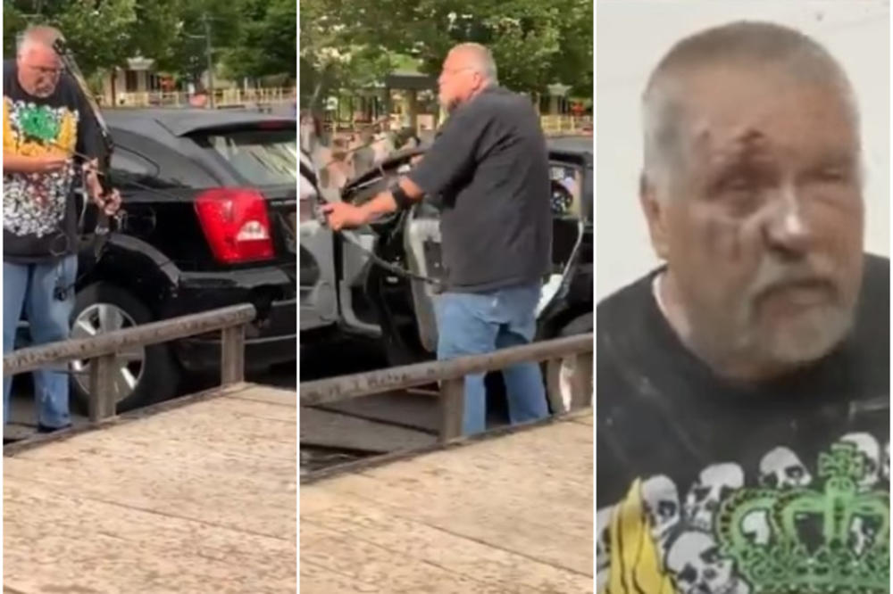 Nevjerovatan snimak iz Amerike: Izvadio luk i strijelu i nišanio na demostrante