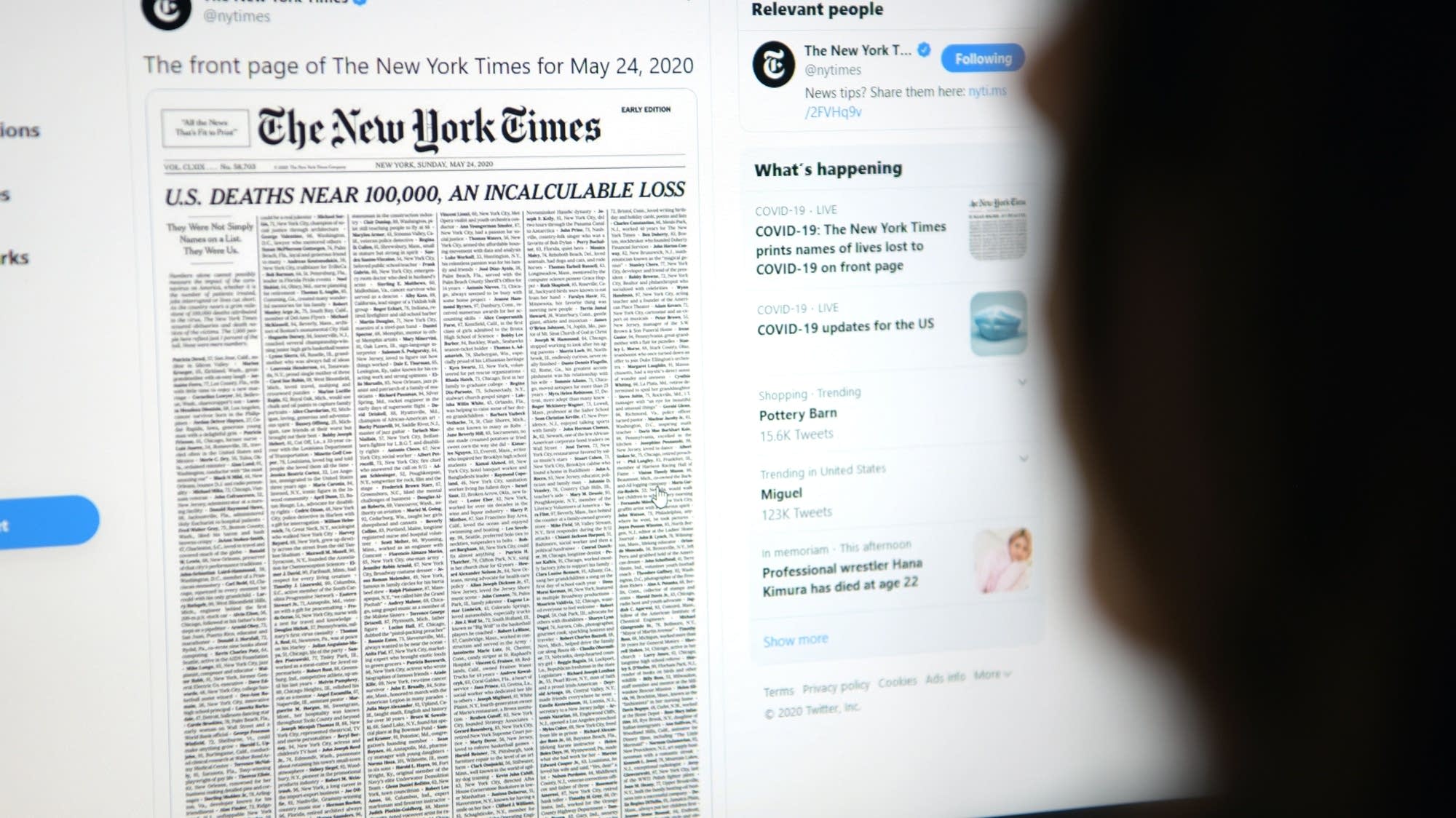 NYT objavio hiljadu imena žrtava korone