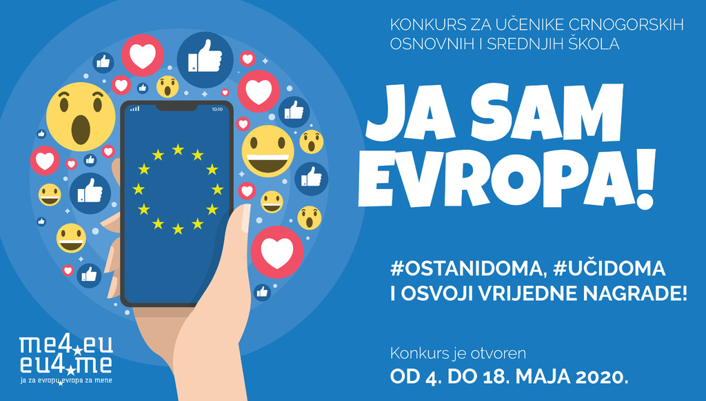 Raspisan konkurs za učenike crnogorskih osnovnih i srednjih škola „Ja sam Evropa!“
