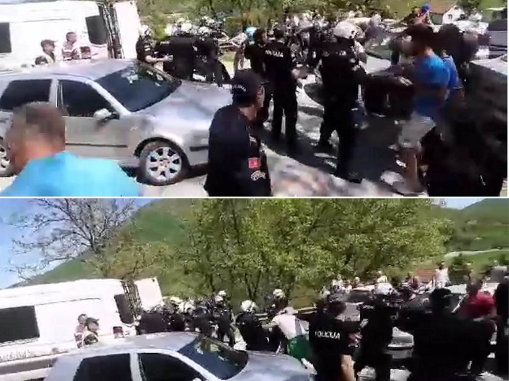 Policija bacila suzavac i odblokirala put Berane – Andrijevica: Troje uhapšenih, pristalice SPC okupile se ispred policije