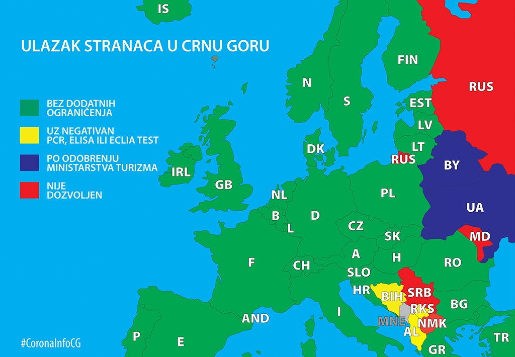 Vlada objavila ažuriranu listu: Evo ko od stranaca može ući u CG