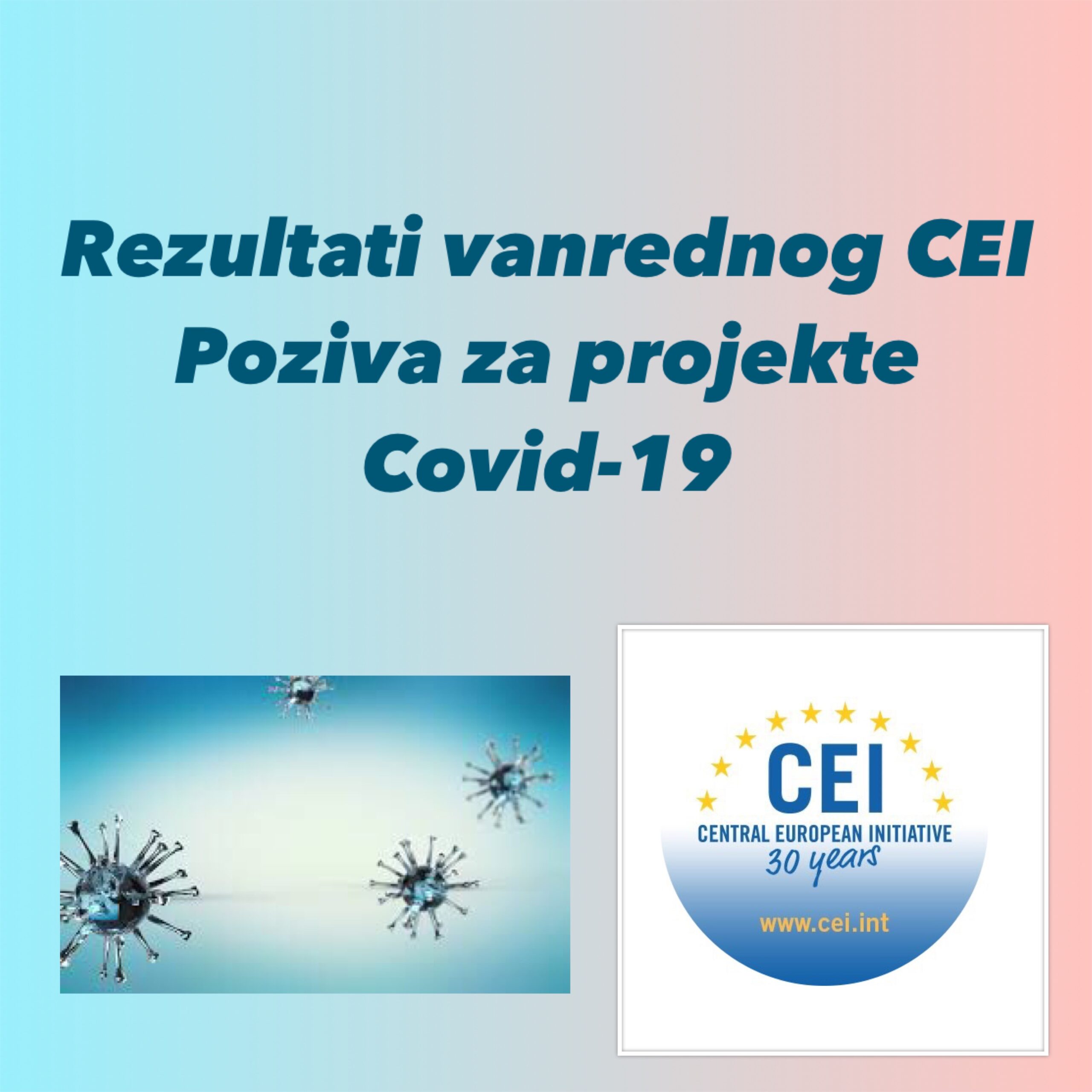 Projekat IJZCG jedan od 22 odobrena u okviru CEI COVID-19 poziva