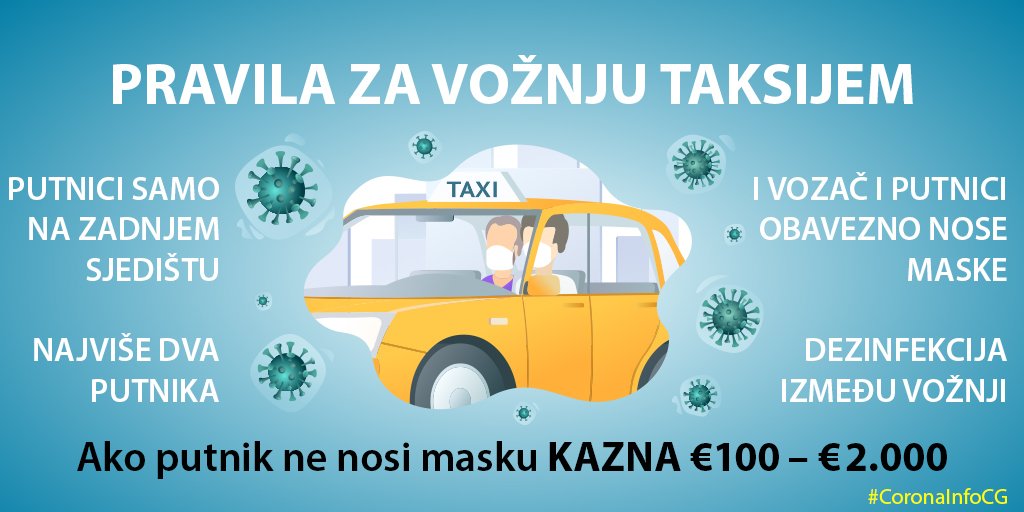 Pravila za vožnju taksijem: Rigorozne kazne za nenošenje maske