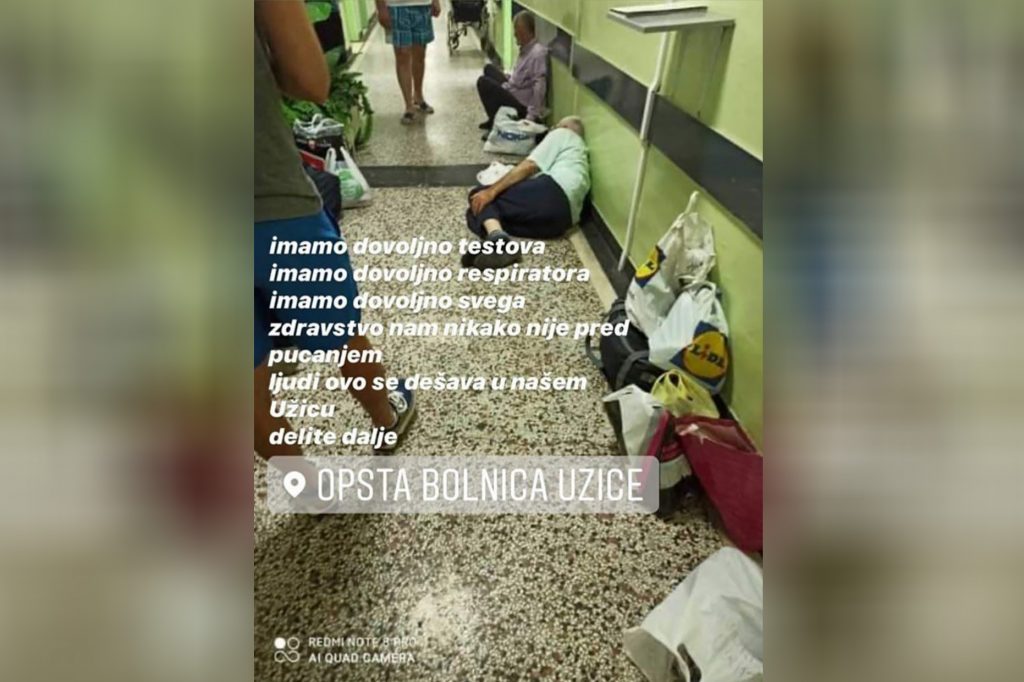 U Užičkoj bolnici ljudi ležali u hodniku, na podu
