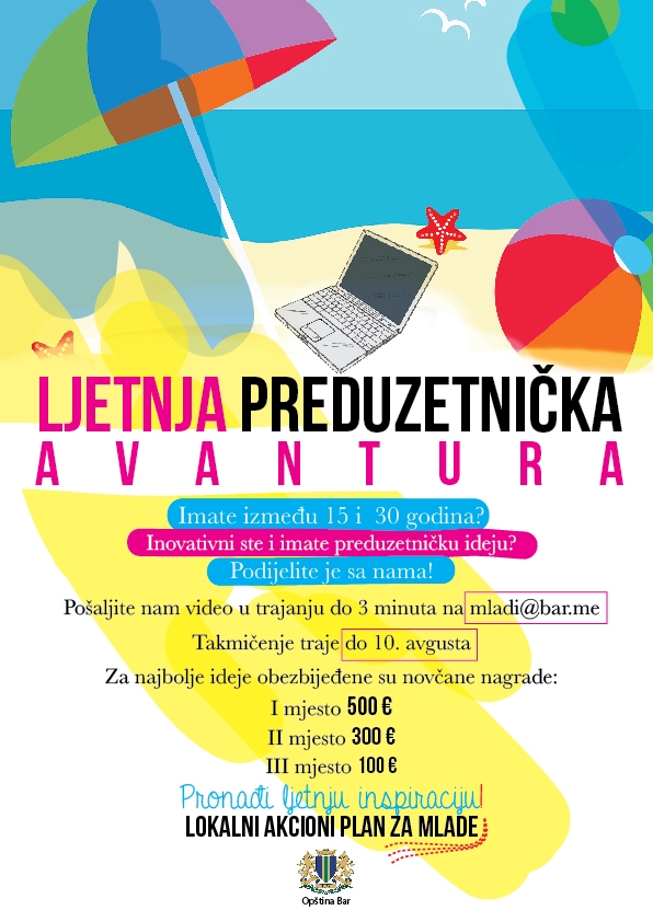 Opština Bar organizuje takmičenje Ljetnja preduzetnicčka avantura