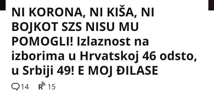 Kako su mediji u Srbiji pratili izbore u Hrvatskoj