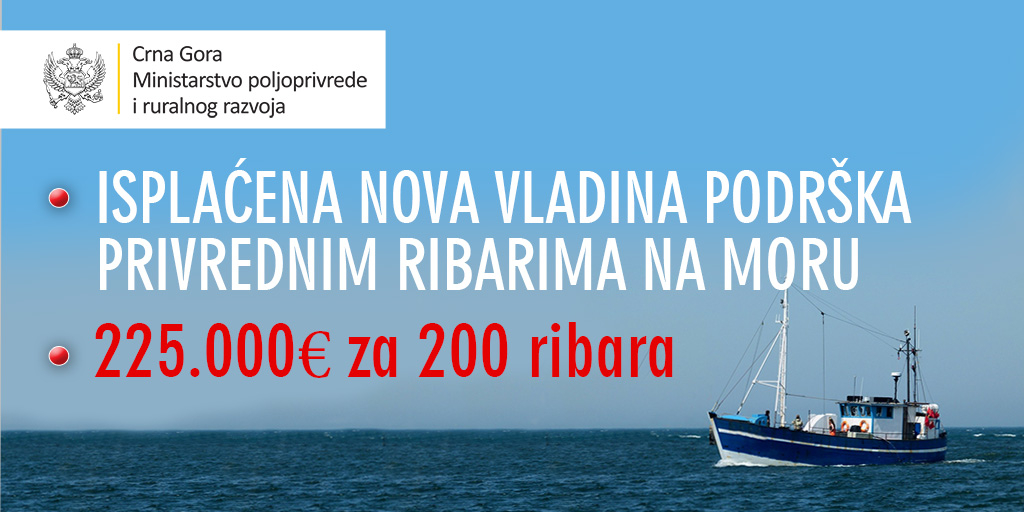 Nova Vladina podrška ribarima od 225.000 eura