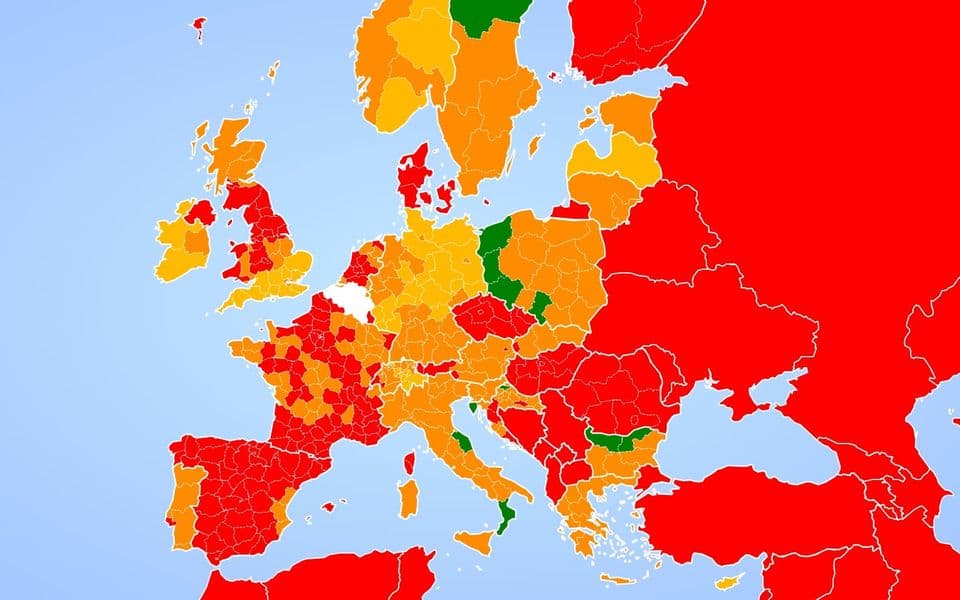 Belgija objavila kovid kartu Evrope, ne preporučuju putovanja u Crnu Goru