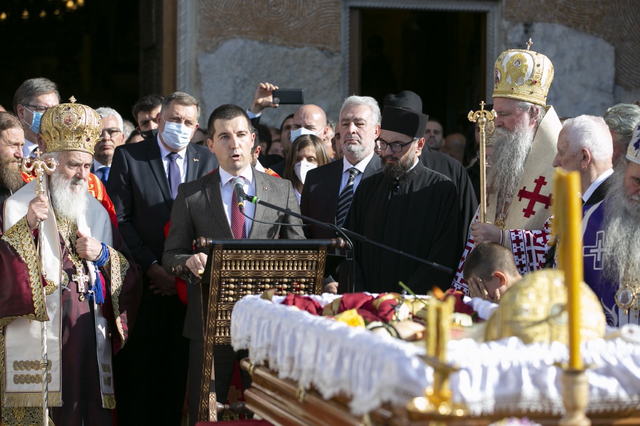 Govor predsjednika Skupštine Alekse Bečića na sahrani Amfilohija