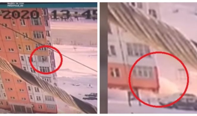 Scenu u Sibiru snimio komšija: Žena pala sa 9. sprata, podigla se, stresla snijeg i otišla