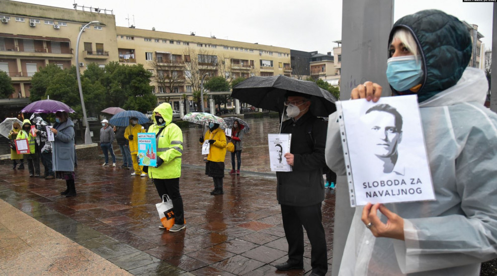 Protest podrške Navaljnom na Trgu Nezavisnosti