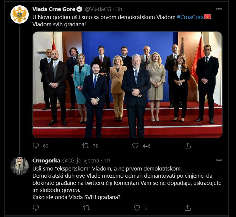 Vujović: Krivokapićeva vlada blokiranjem svojih građana na Tviteru, blokira i put u EU!