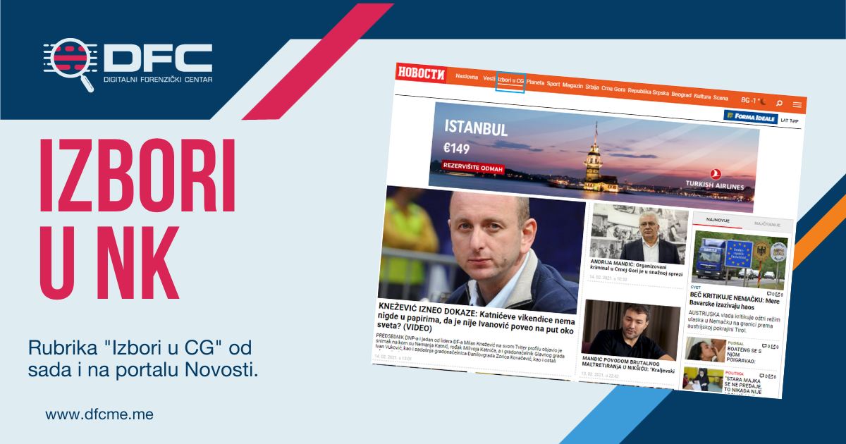 DFC: Novosti, koje imaju najviše objavljenih lažnih vijesti, uvode rubriku “Izbori u CG”